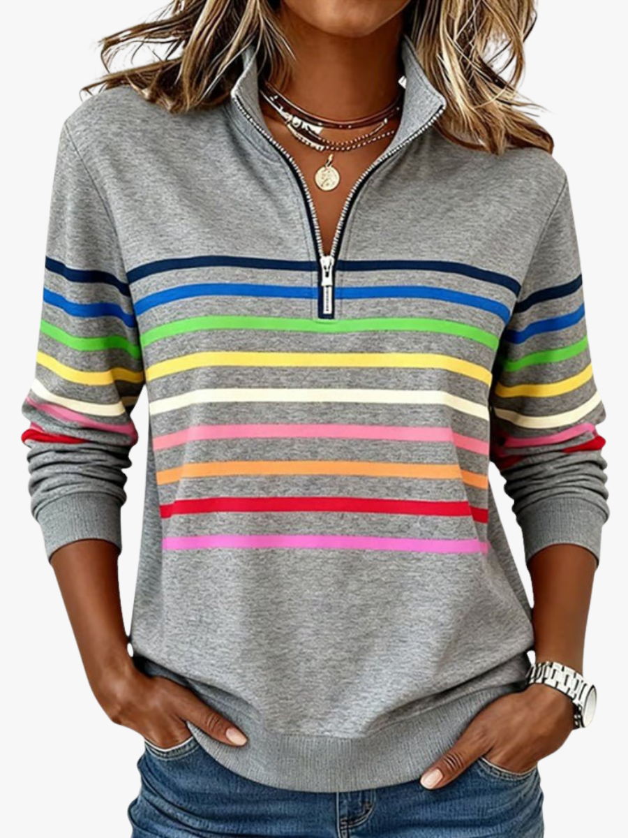SWEAT-SHIRT RAYÉ MULTICOLORE POUR FEMMES