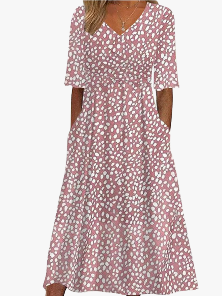 ROBE MIDI POLKA POUR FEMMES