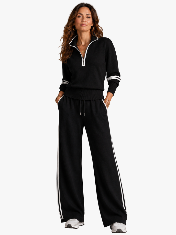 ENSEMBLE PANTALON ZIP MI-HAUT POUR FEMMES