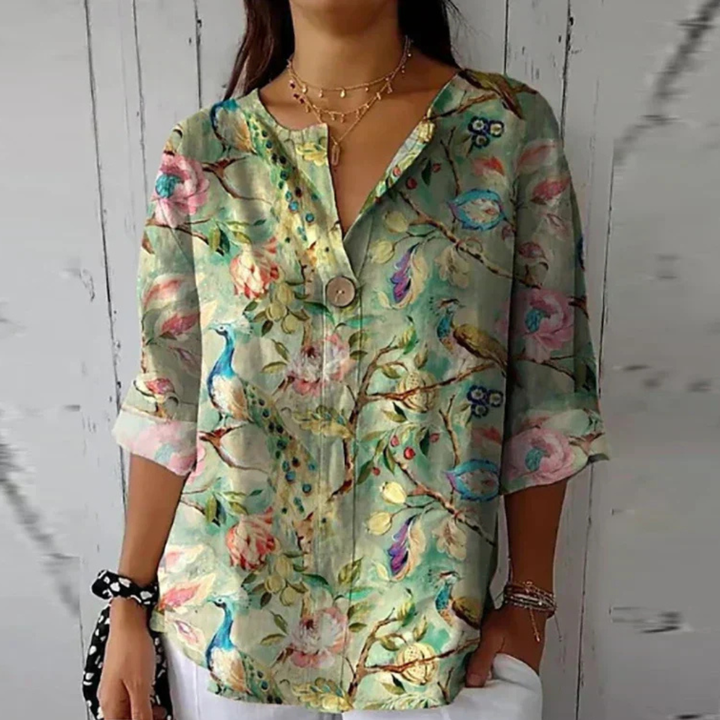 BLOUSE FLEURIE POUR FEMME