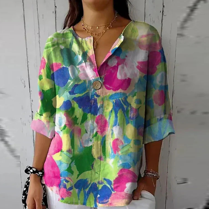 BLOUSE FLEURIE POUR FEMME