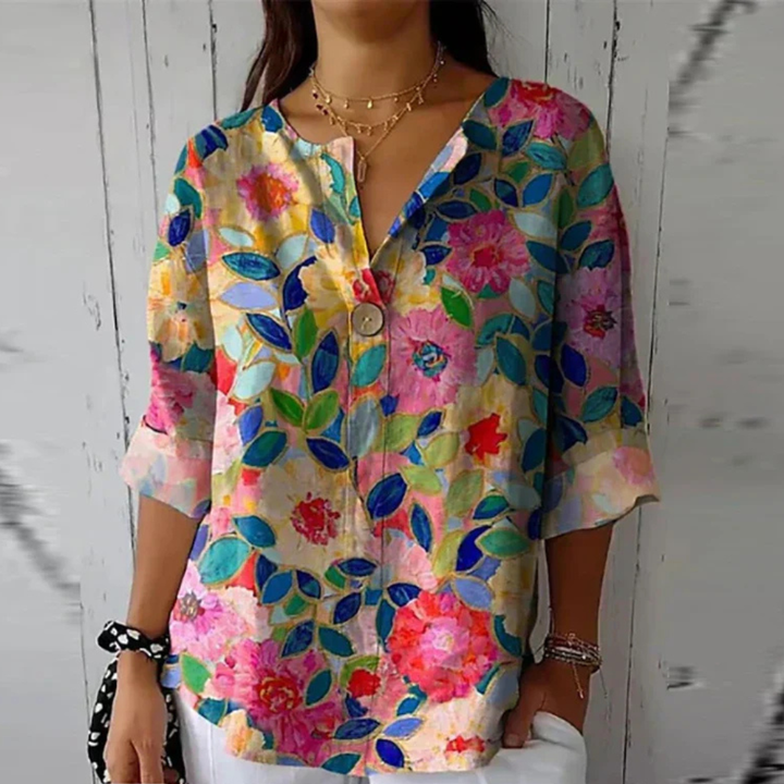 BLOUSE FLEURIE POUR FEMME