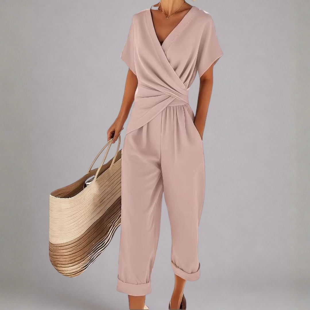 ENSEMBLE PANTALON LARGE STYLE WRAP POUR FEMMES