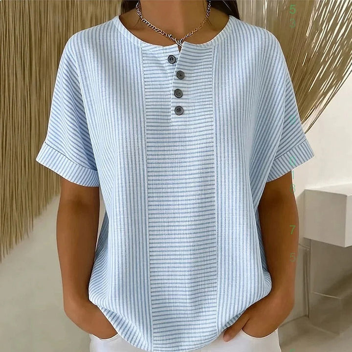 BLOUSE À BOUTONS RAYÉE POUR FEMMES