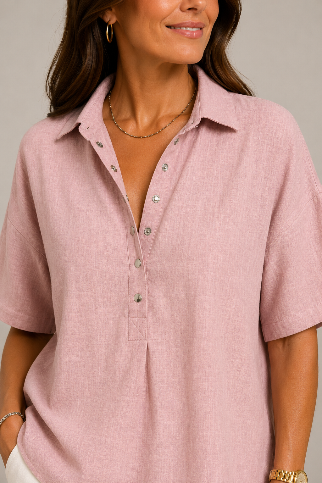 CHIC BLOUSE À COL EN V POUR FEMMES