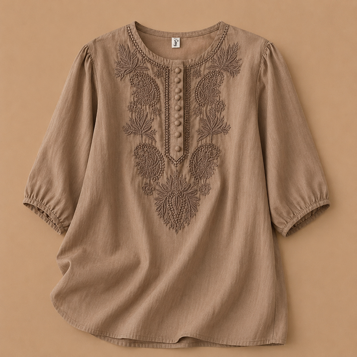 BLOUSE CLASSIQUE BRODÉE POUR FEMMES