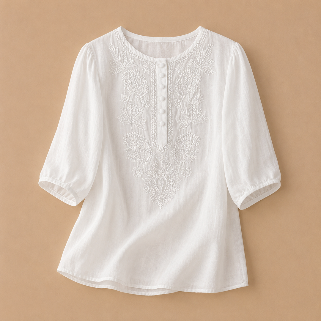 BLOUSE CLASSIQUE BRODÉE POUR FEMMES