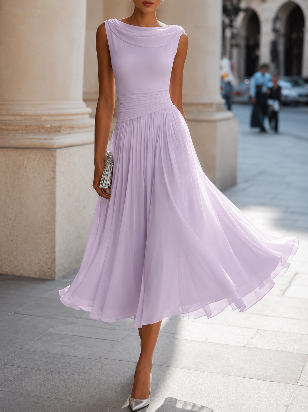 ROBE MIDI ÉLÉGANTE CHIC POUR FEMMES