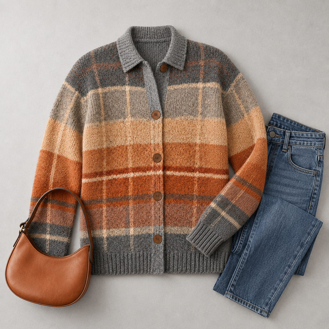 Valentine | Gilet à Carreaux Chic