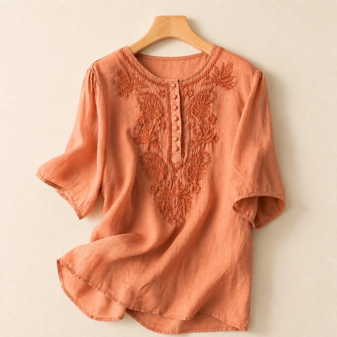 BLOUSE CLASSIQUE BRODÉE POUR FEMMES