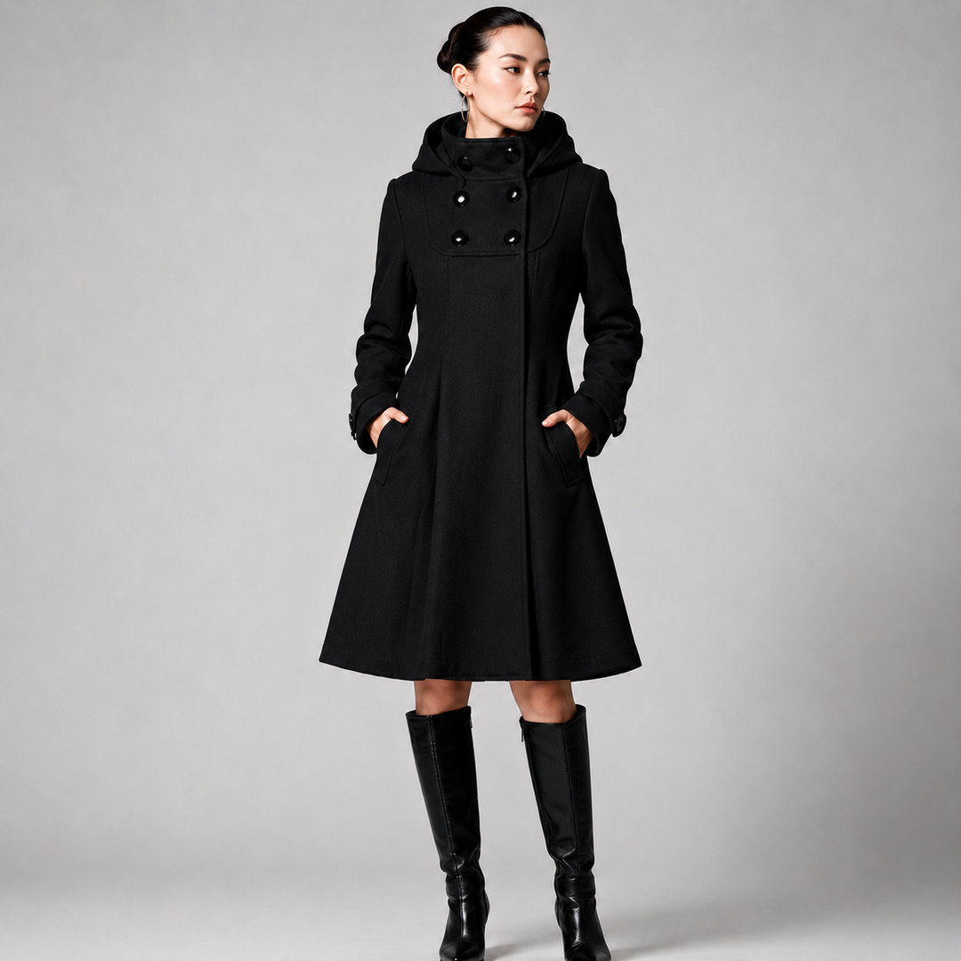ÉLODIE MOREAU MANTEAU STRUCTURÉ À CAPUCHE POUR FEMMES