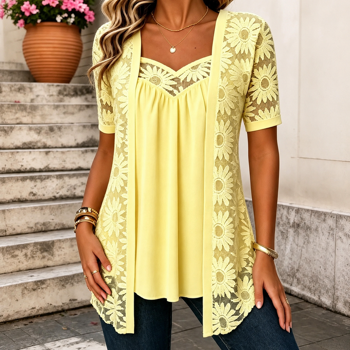BLOUSE À DENTELLE POUR FEMMES