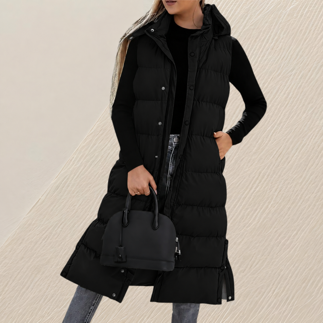 Simone | Gilet Long Matelassé Ample