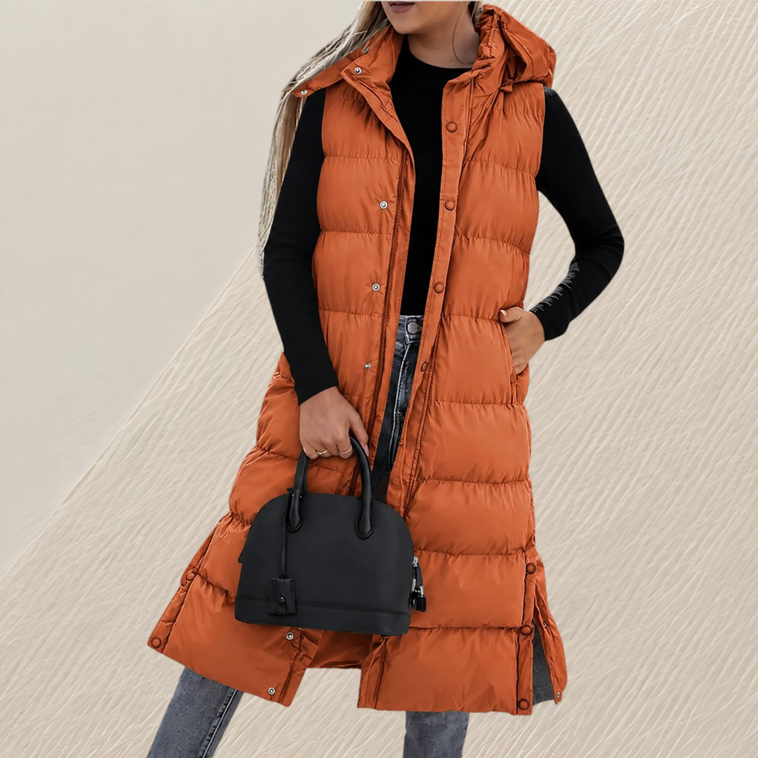 Simone | Gilet Long Matelassé Ample