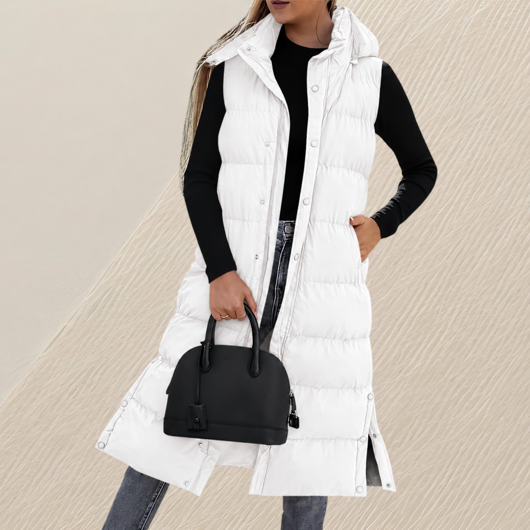Simone | Gilet Long Matelassé Ample