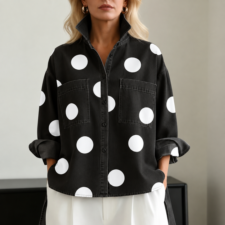CHEMISE OVERSIZE À POIS POUR FEMMES