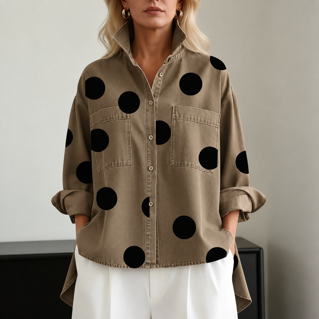 CHEMISE OVERSIZE À POIS POUR FEMMES