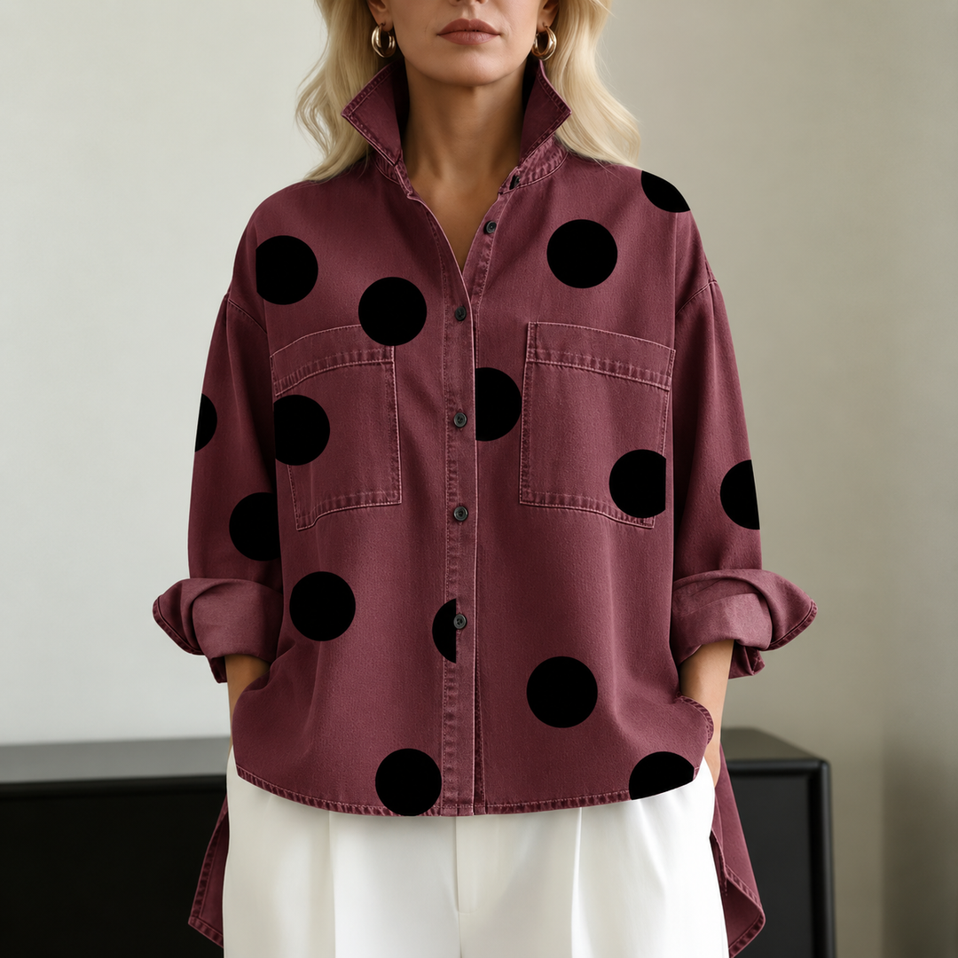 CHEMISE OVERSIZE À POIS POUR FEMMES