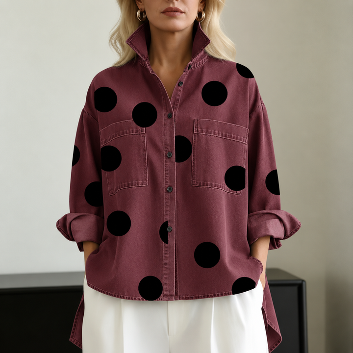 CHEMISE OVERSIZE À POIS POUR FEMMES