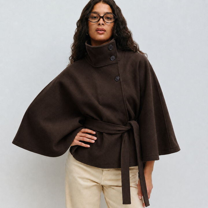 Virginie | Manteau Cape à Ceinture