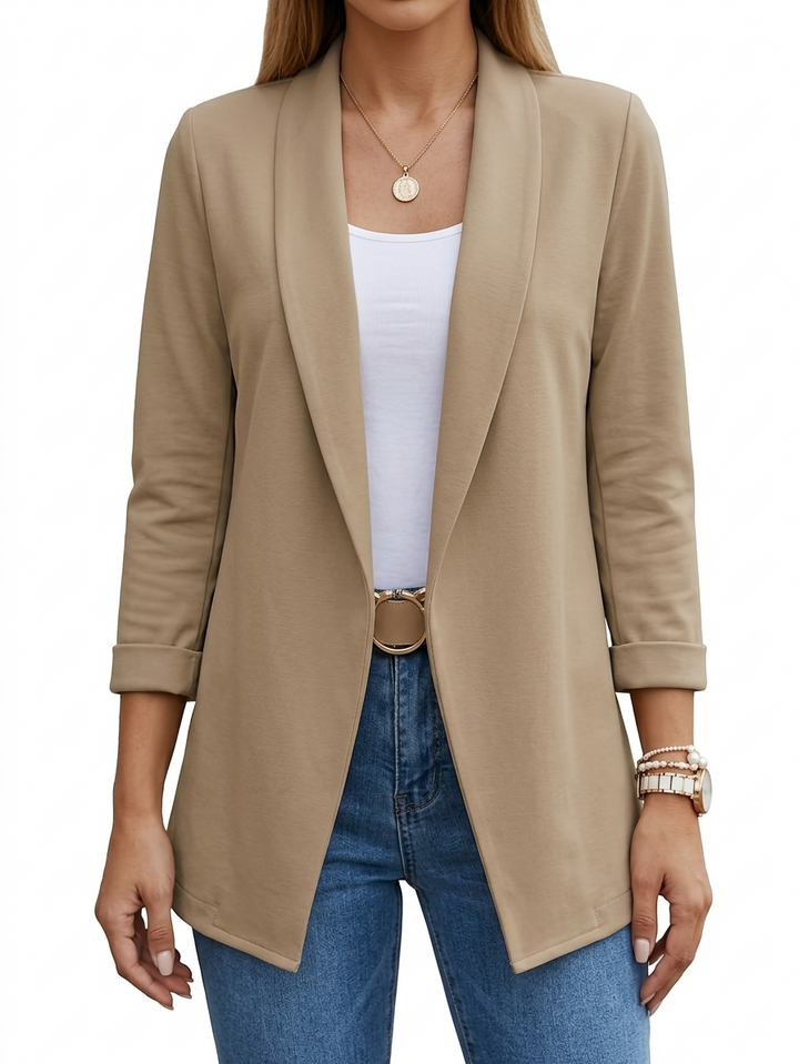 ÉLODIE MOREAU BLAZER DRAPÉ ÉLÉGANT POUR FEMMES