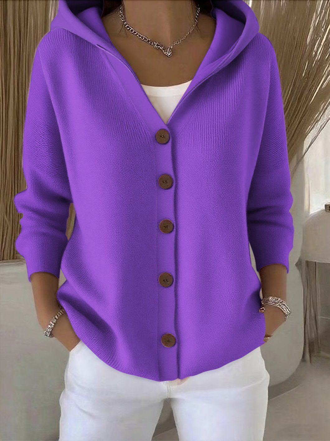 GILET À CAPUCHE PATCHWORK POUR FEMMES