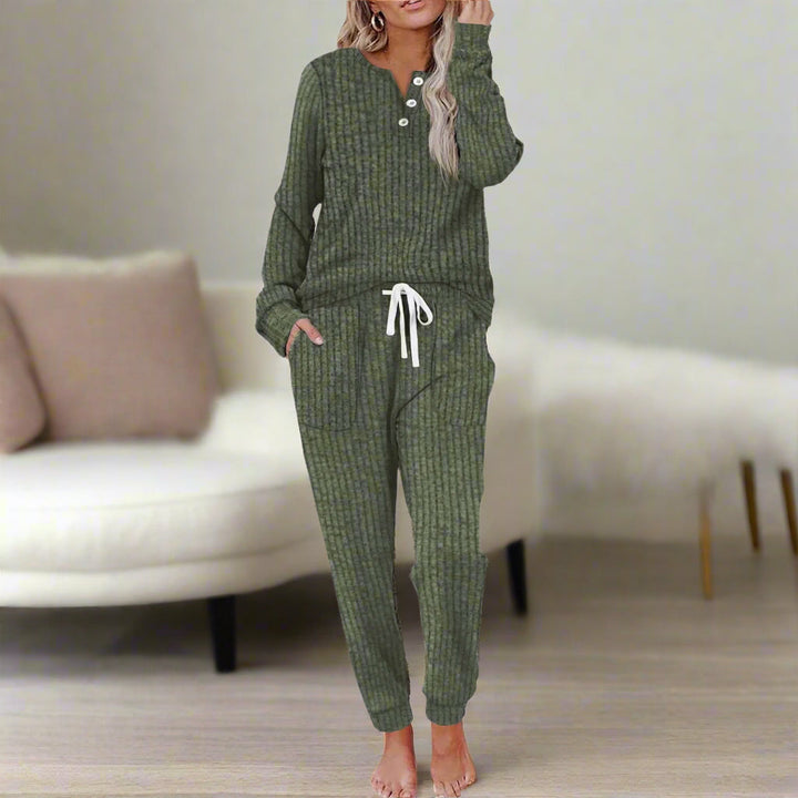 ENSEMBLE PYJAMA CÔTELÉ POUR FEMMES