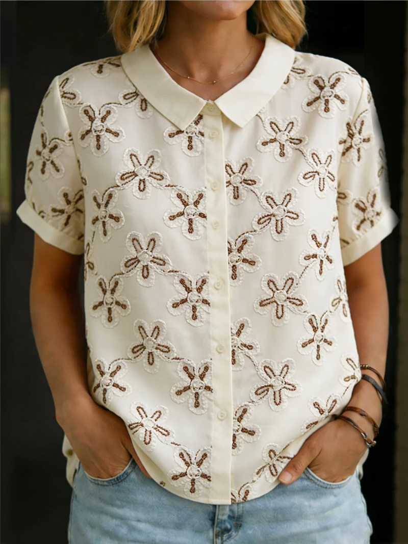 BLOUSE COURTE BRODÉE POUR FEMMES
