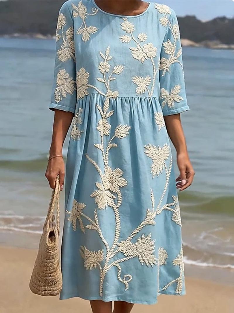 ROBE MIDI BRODÉE POUR FEMMES