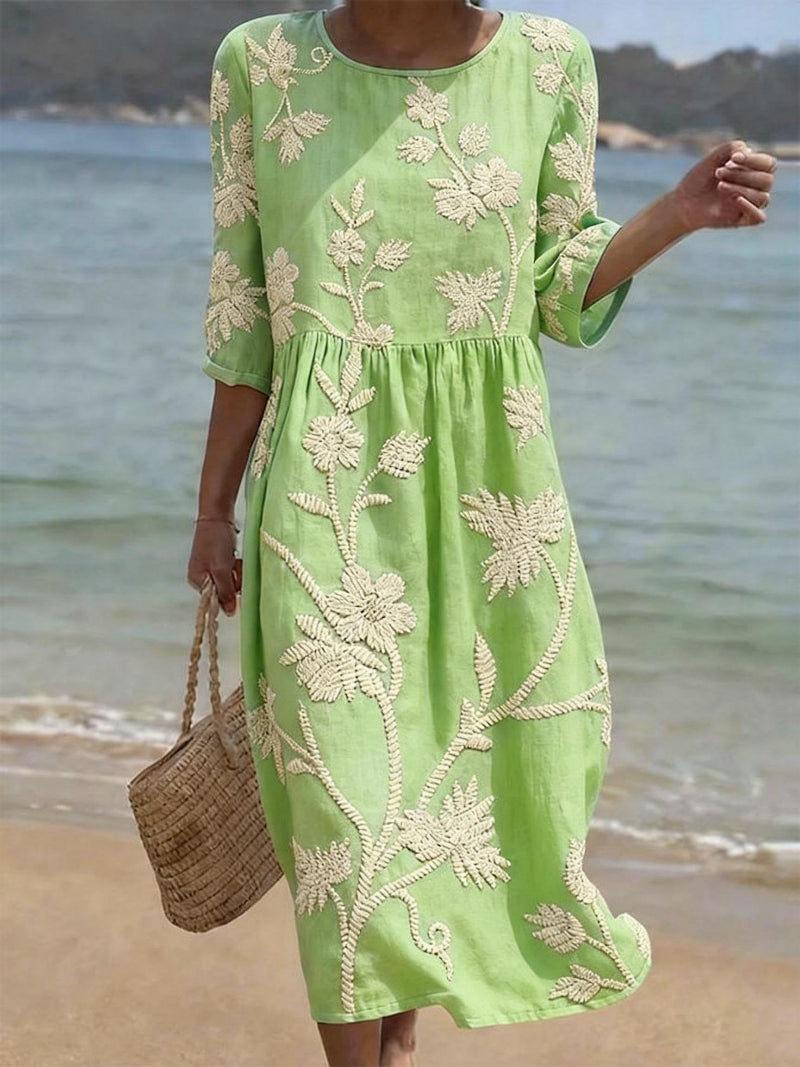 ROBE MIDI BRODÉE POUR FEMMES