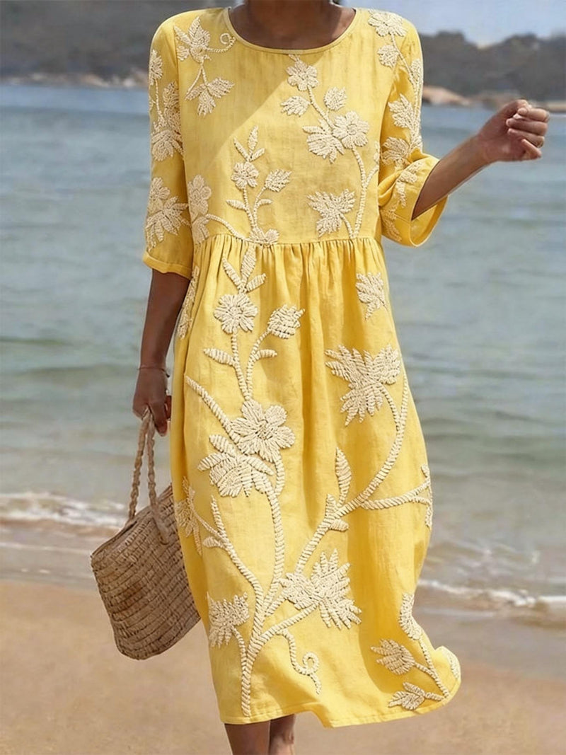 ROBE MIDI BRODÉE POUR FEMMES
