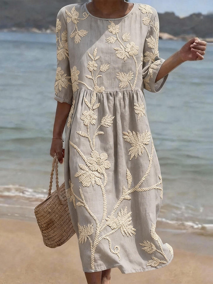 ROBE MIDI BRODÉE POUR FEMMES
