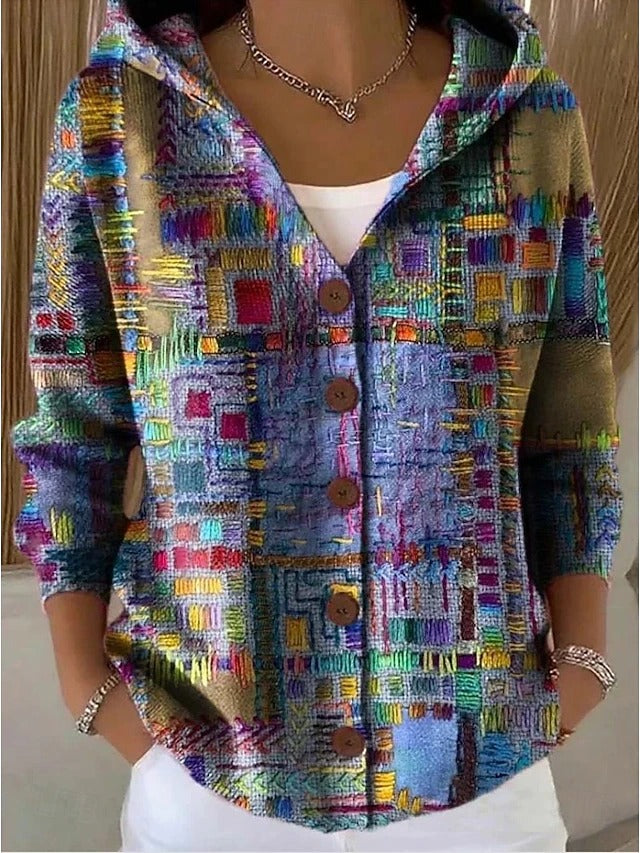 GILET À CAPUCHE PATCHWORK POUR FEMMES