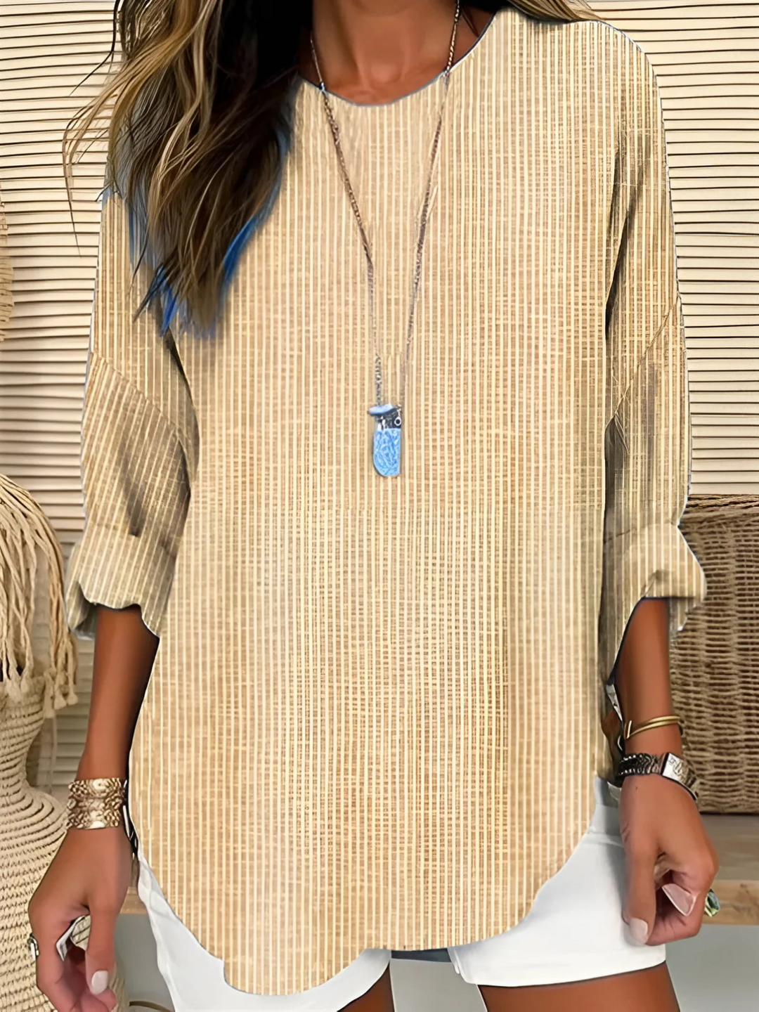 BLOUSE À RAYURES POUR FEMME