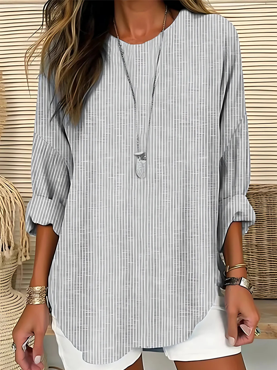 BLOUSE À RAYURES POUR FEMME