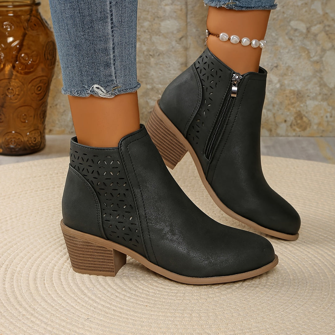 Bottines ajourées à zip - vue de détail