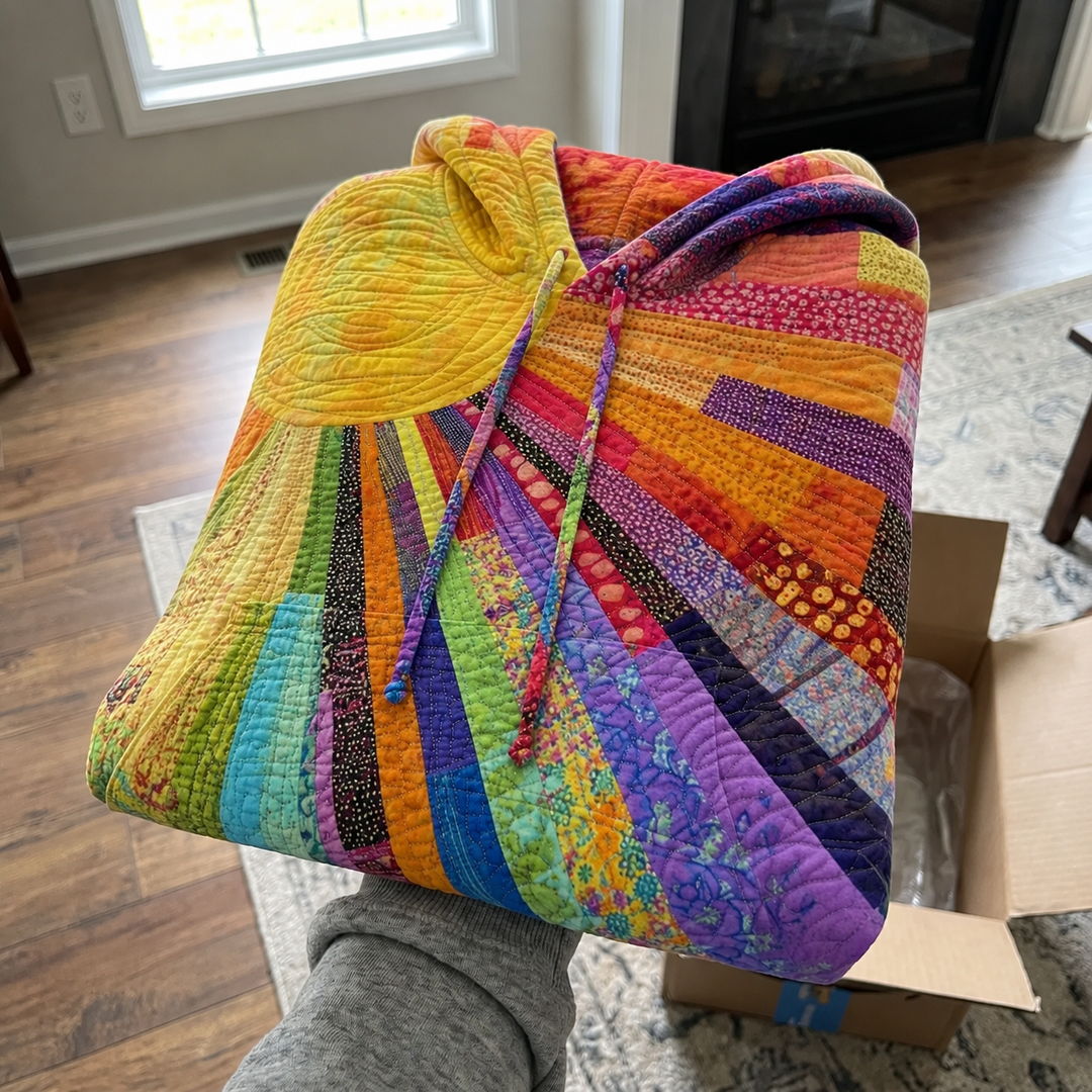 Sweat à capuche patchwork coloré pour femmes