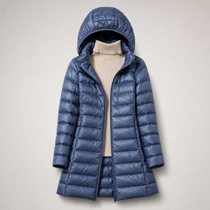 Josseline | Doudoune Ultralégère à Capuche Amovible – Bleu