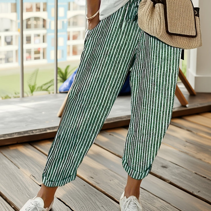 PANTALONS LARGES À RAYURES POUR FEMMES