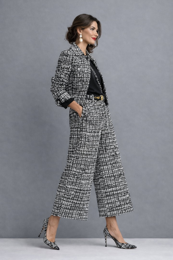 Ensemble chic blouse et pantalon - vue de côté