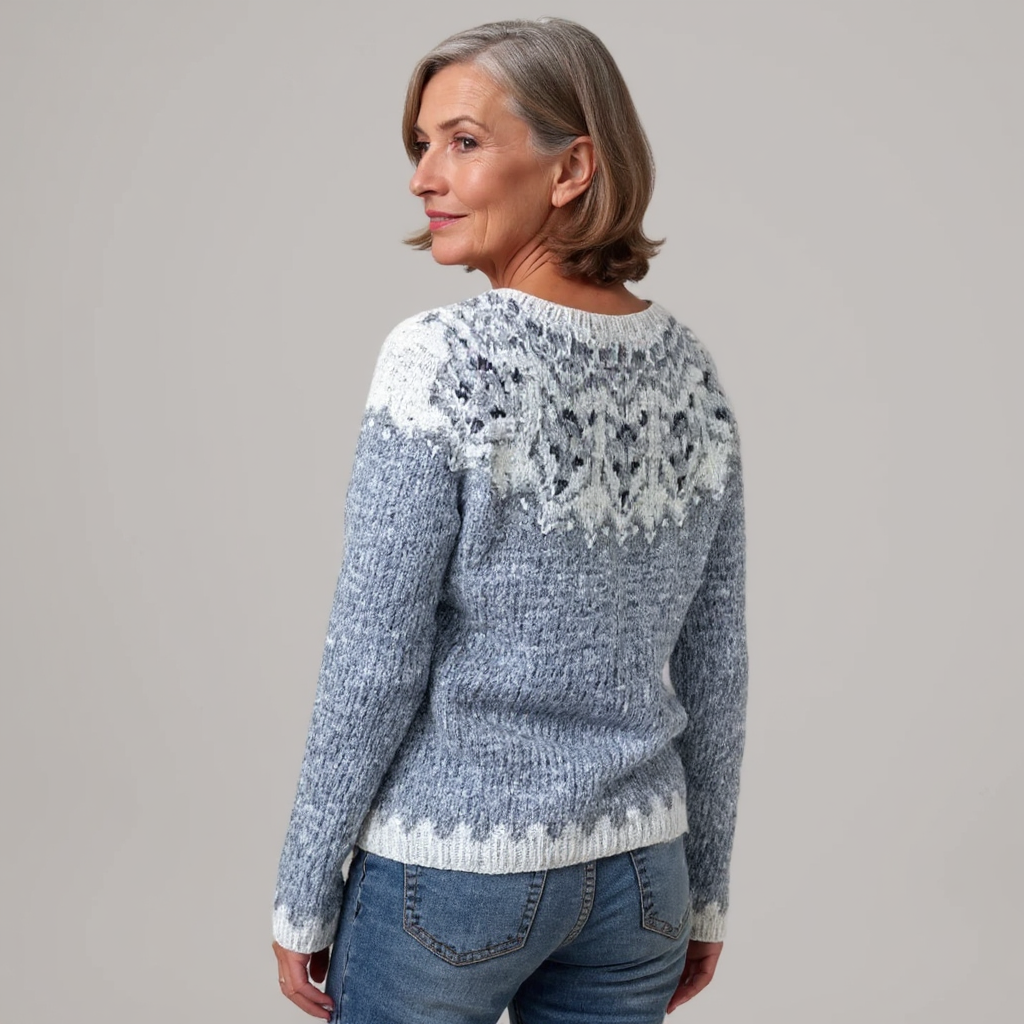 Pull Maille Empiècement Givré Léa