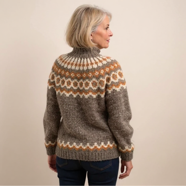 Pull Col Montant Jacquard Christine
