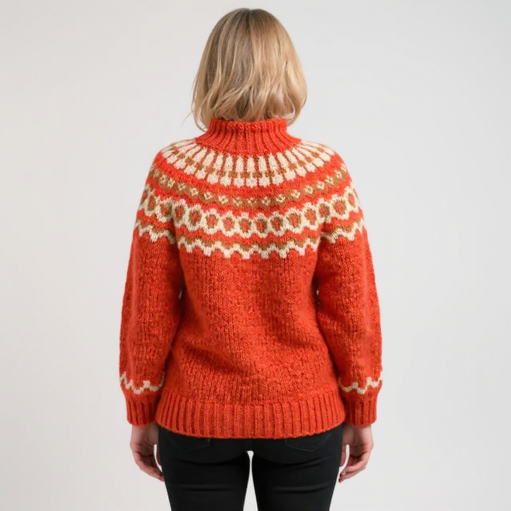 Pull Col Montant Jacquard Christine