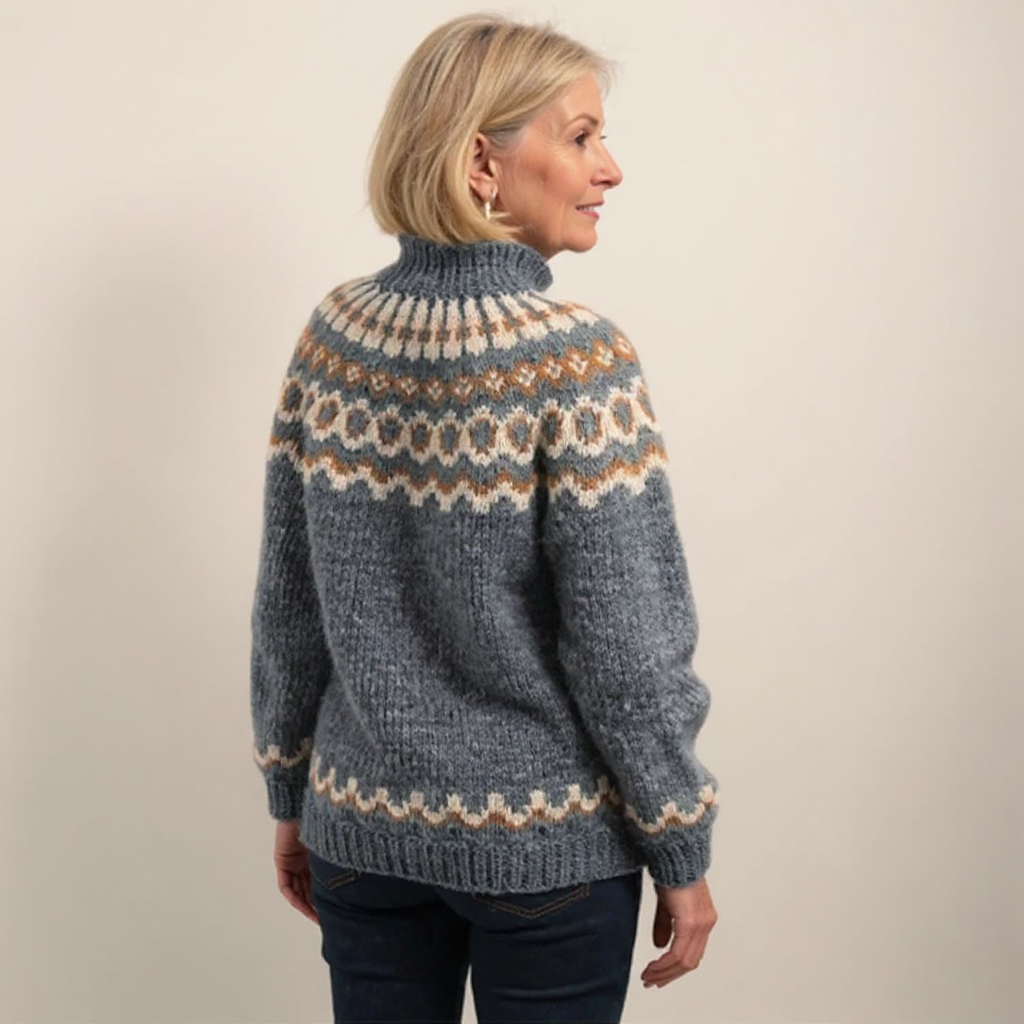 Pull Col Montant Jacquard Christine