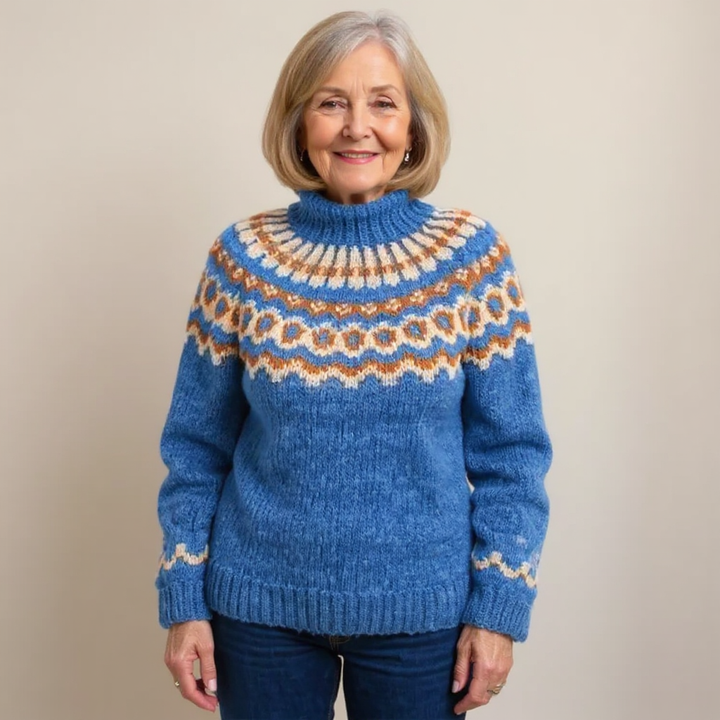 Pull Col Montant Jacquard Christine