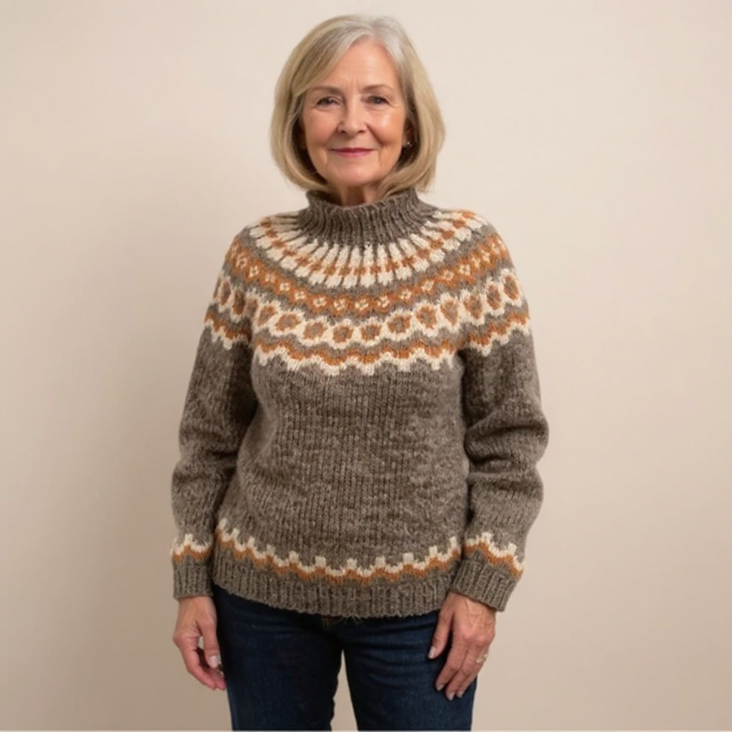Pull Col Montant Jacquard Christine