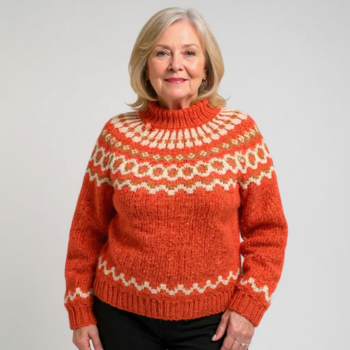 Pull Col Montant Jacquard Christine