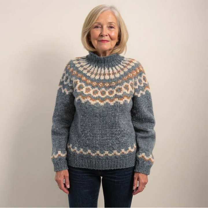 Pull Col Montant Jacquard Christine