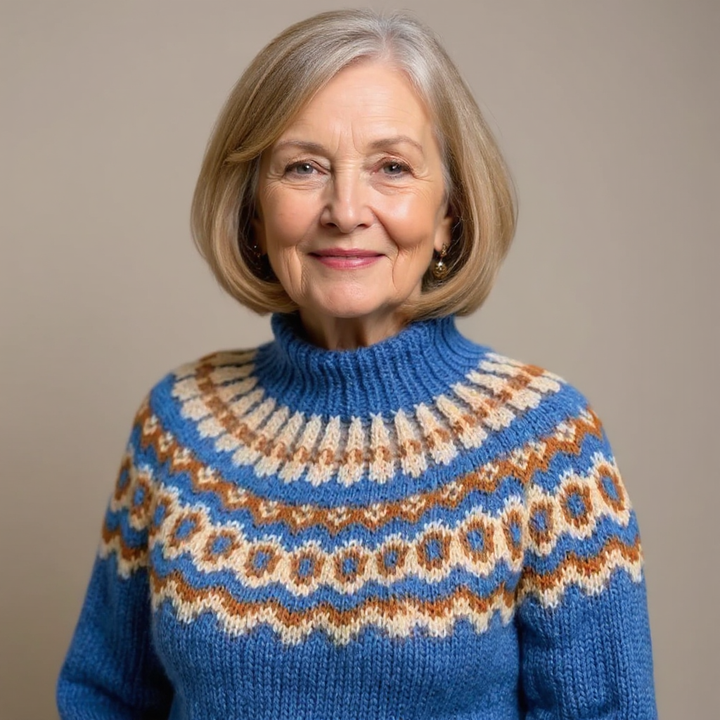 Pull Col Montant Jacquard Christine