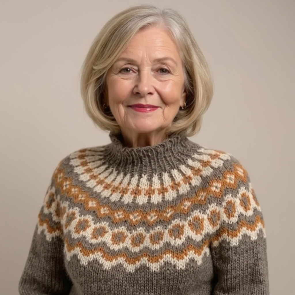 Pull Col Montant Jacquard Christine